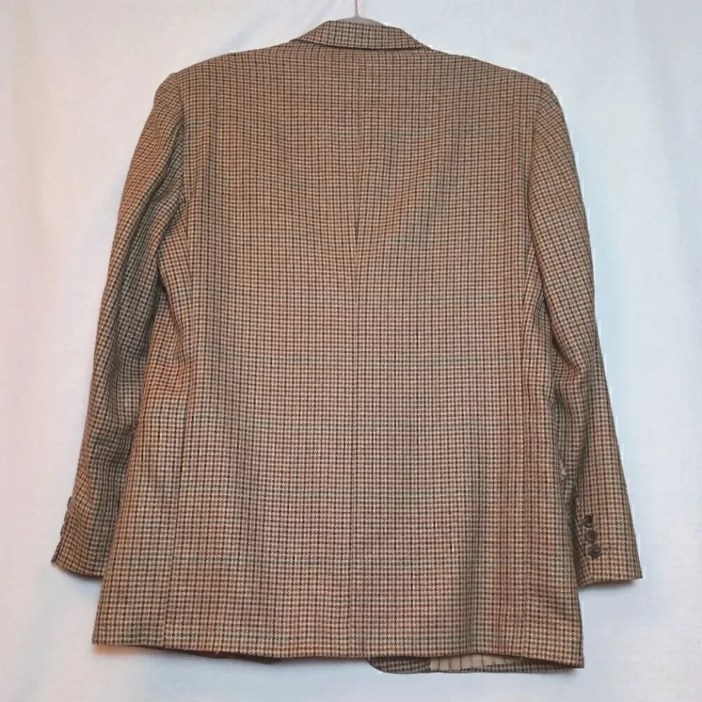 Vintage Hunting Horn by J Riggins Houndstooth Wool Blend Sports Coat/Blazer  42L